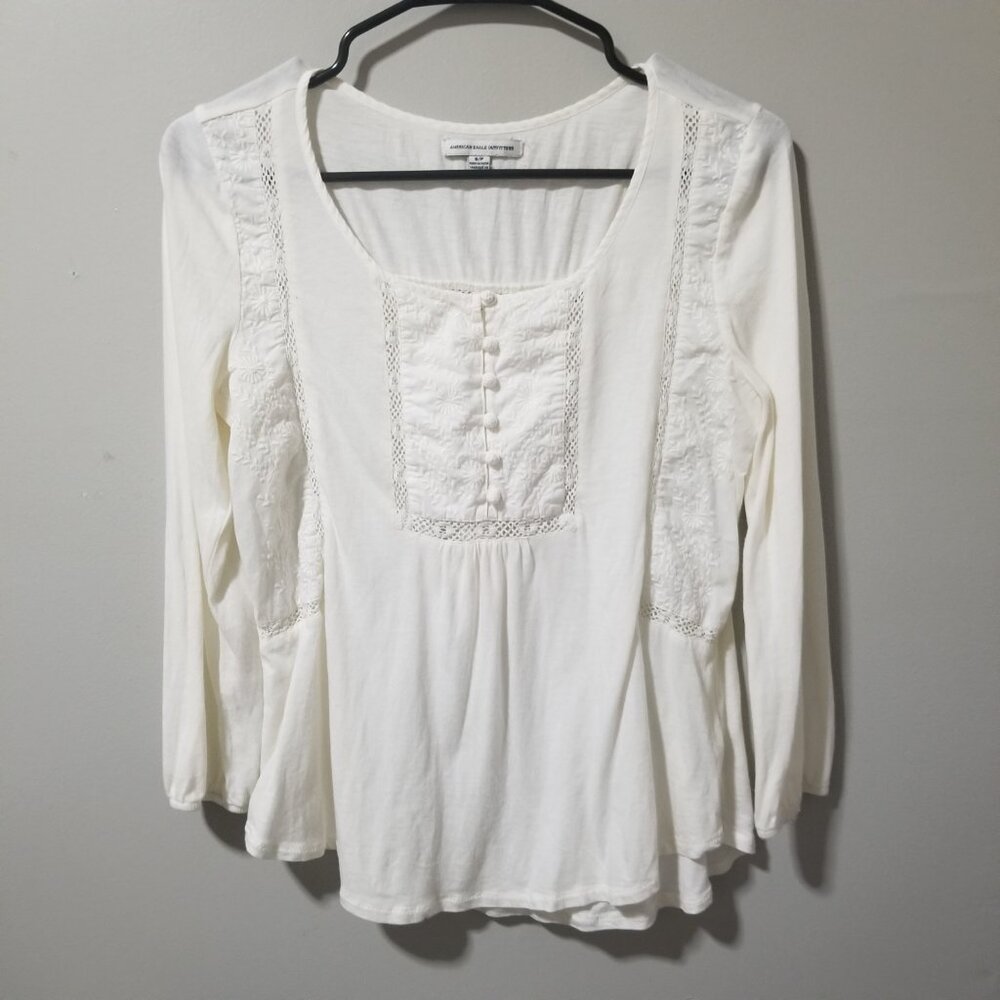 American Eagle Outfitters Blouse Baby Doll cream size Small P